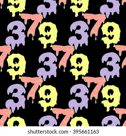 Colorful numbers. Seamless vector illustrations for various creative projects