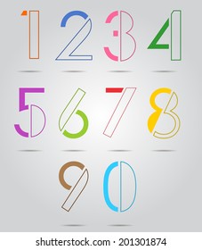colorful numbers set.