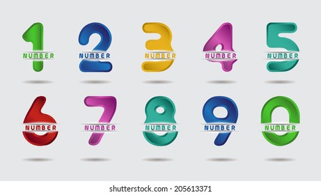 colorful numbers set.