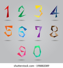 colorful numbers set style.