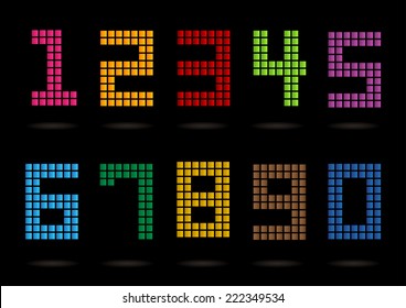 Colorful numbers set style. 