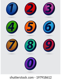 Colorful numbers set. Vector. 