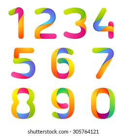 Colorful numbers set. Vector design template elements for your application or corporate identity.