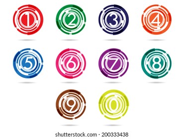 colorful numbers set for website.