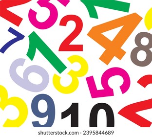 colorful numbers striped background vector design. colorful design. illustration design