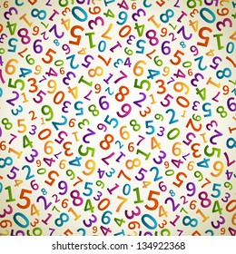 Colorful Numbers Vector Background