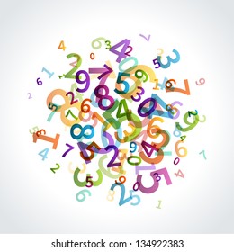 Colorful Numbers Vector Background