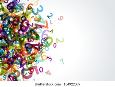 Colorful Numbers Vector Background