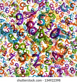 Colorful numbers vector background
