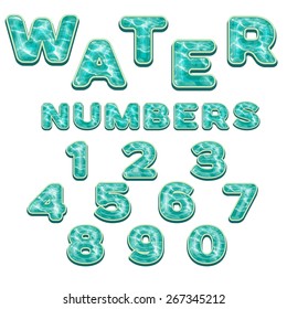 Colorful Numbers with water pattern