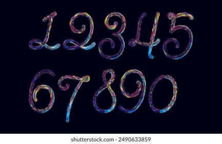Colorful numbers,3d number, set number, number