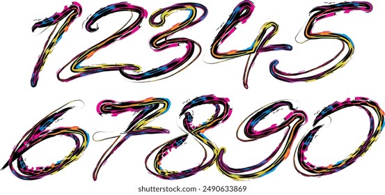Colorful numbers,3d number, set number, number