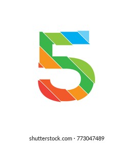 Colorful Numeric Logo Design Vector, Modern Illustration with Slice effect