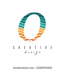 Colorful O o letter logo icon design. Creative template for business