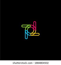 Colorful O And P Propeller Logo Design