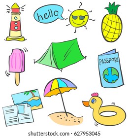 Colorful object summer of doodles