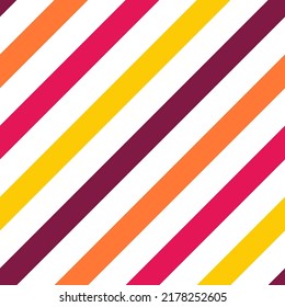 Colorful oblique lines seamless pattern with white background.