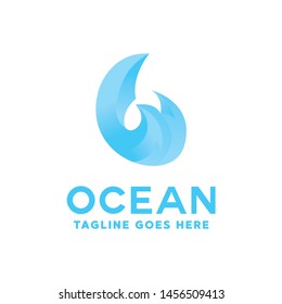 Colorful Ocean Logo Vector, Sea Waves Symbol, Sun Waves Logotype, Sun and Sea icon.