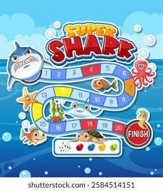 Colorful ocean-themed board game with marine animals