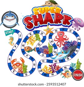 Colorful ocean-themed board game with marine animals