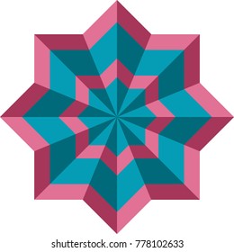 Colorful octagon isolated