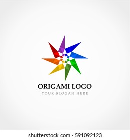 Colorful Octagonal Origami Logo