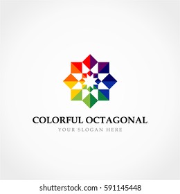 Colorful Octagonal Star Logo