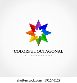 Colorful Octagonal Star Logo