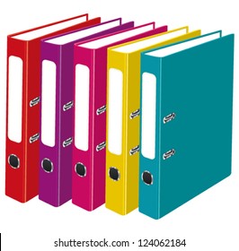 Colorful office folders. Vector icon.