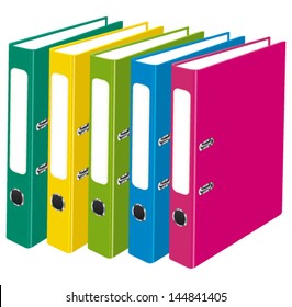 Colorful office or scholar files. Vector icon.