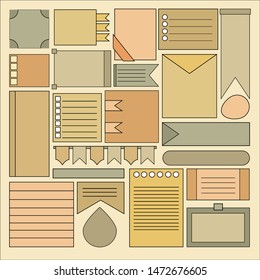 colorful office stickers notes set collection