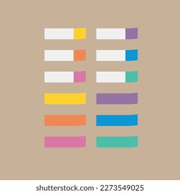 Colorful Office Supplies. Multicolor Book Sticky Notes icons. Part of a Set