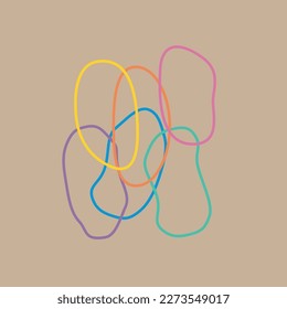Colorful Office Supplies. Multicolor Rubber Bands icons. Part of a Set
