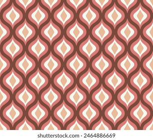 COLORFUL OGEE SEAMLESS TEXTILE VECTOR BACKGROUND PATTERN