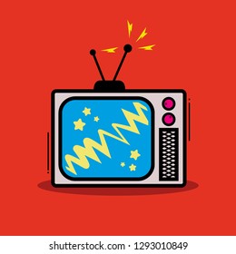 Colorful Old vintage Television Illustration