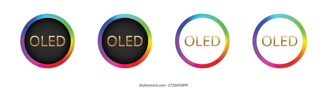 Variantes de círculo coloridas com efeitos de gradiente.