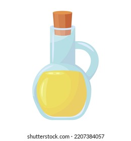Colorful olive jug flat for web design. Cartoon olive tree, oil and branches with olives isolated vector illustration. Plants and nutrition concept