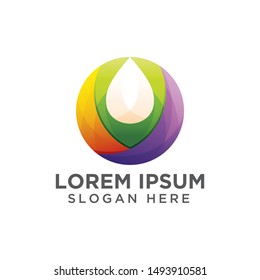 Colorful Olive Oil or Water / Droplet  logo design 