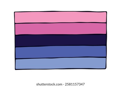 Colorful Omnisexual pride flag Happy pride day LGBTQ community Pride Month Vector hand drawn doodle for posters, stickers, logo, cards