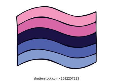 Colorful Omnisexual pride flag Happy pride day LGBTQ community Pride Month Vector hand drawn doodle for posters, stickers, logo, cards