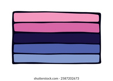 Colorful Omnisexual pride flag Happy pride day LGBTQ community Pride Month Vector hand drawn doodle for posters, stickers, logo, cards