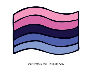 Colorful Omnisexual pride flag Happy pride day LGBTQ community Pride Month Vector hand drawn doodle for posters, stickers, logo, cards