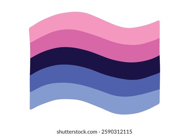 Colorful Omnisexual pride flag Happy pride day LGBTQ community Pride Month Vector hand drawn doodle for posters, stickers, logo, cards