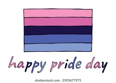 Colorful Omnisexual pride flag Happy pride day LGBTQ community Pride Month Vector hand drawn doodle for posters, stickers, logo, cards