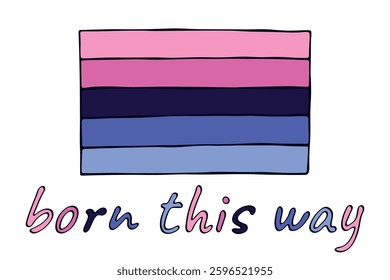 Colorful Omnisexual pride flag Happy pride day LGBTQ community Pride Month Vector hand drawn doodle for posters, stickers, logo, cards