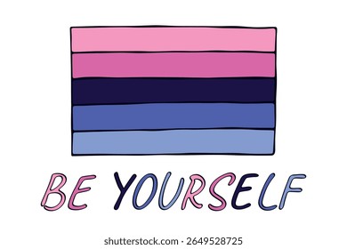 Bandeira do orgulho Omnisexual Cor Feliz Dia do Orgulho LGBTQ Comunidade do Orgulho Mês do Orgulho Vetor mão desenhada rabiscar para cartazes, adesivos, logotipo, cartões