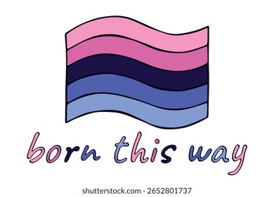 Colorful Omnisexual pride flag Happy pride day LGBTQ community Pride Month Vector hand drawn doodle for posters, stickers, logo, cards