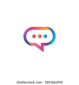 colorful on rectangle circle chat icon logo