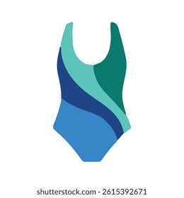 Colorful one piece swimsuit. Vector illustration swimsuit. 