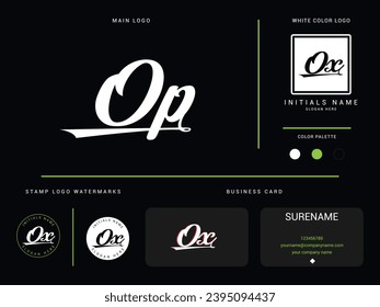 Colorful OP Logo Design, Minimalist Op po Luxury Letter Logo Icon Vector For Your Finance or Business